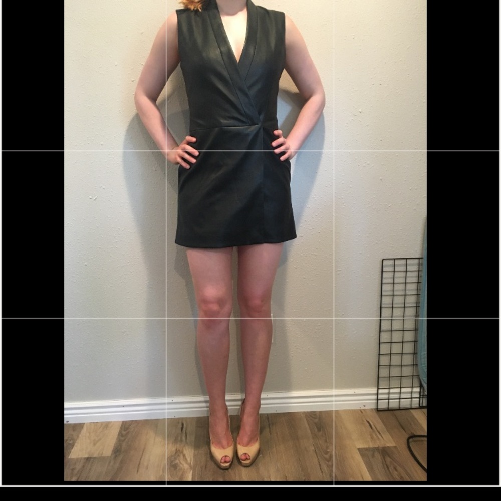BCBG Leather Wrap Mini dress